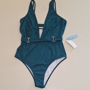 Teal One Piece Swimsuit Women's Medium